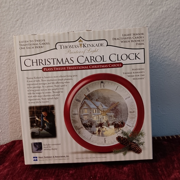 Vintage Thomas Kinkade Christmas Carol Clock - Picture 6 of 7